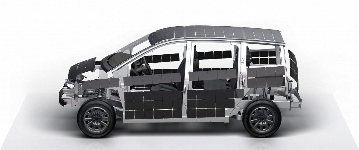Unsere 248 Solarzellen in der Karosserie des Sion